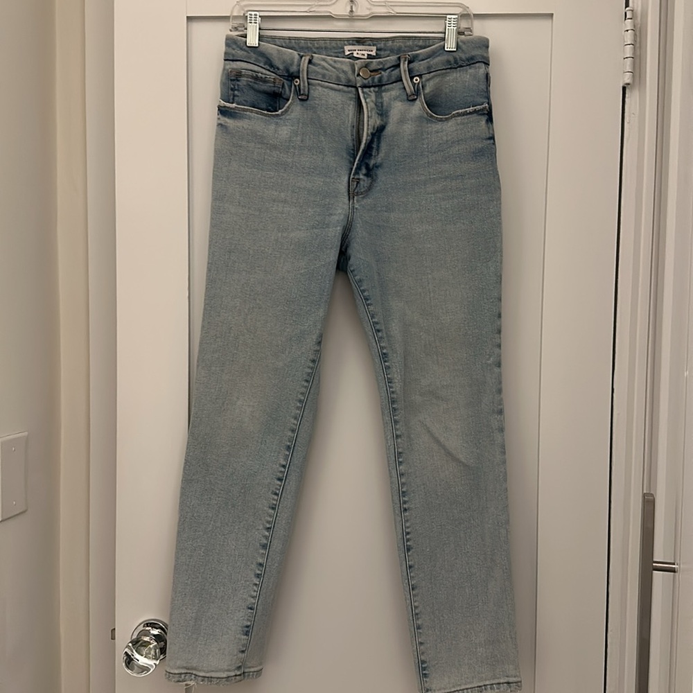 Women's Good American Straight Leg Jeans light blue